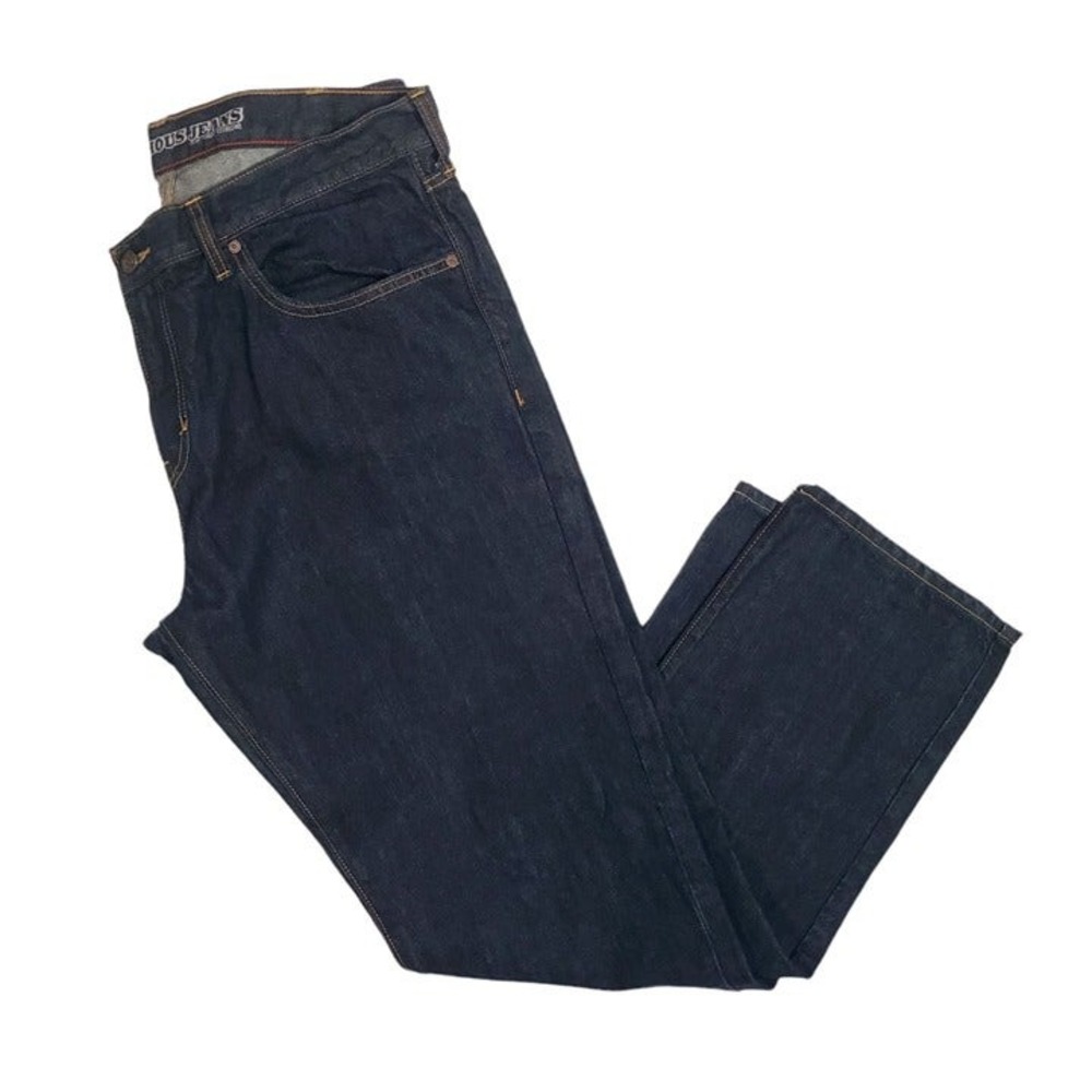 Old Navy Mens Famous Jeans Straight Leg Slim Fit Dark Wash Normcore Size 38x32